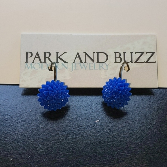Blue Flower Earrings - Picture 1 of 3